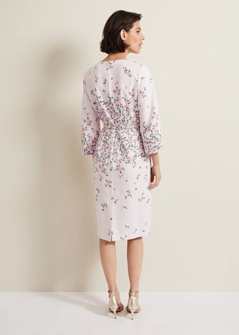 Phase Eight Giovanna Floral Belted Split Sleeve Dress Multicolor Australia | KR1276890